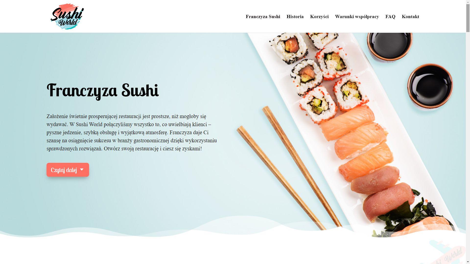 Portfolio strony intertnetowe Sushi World